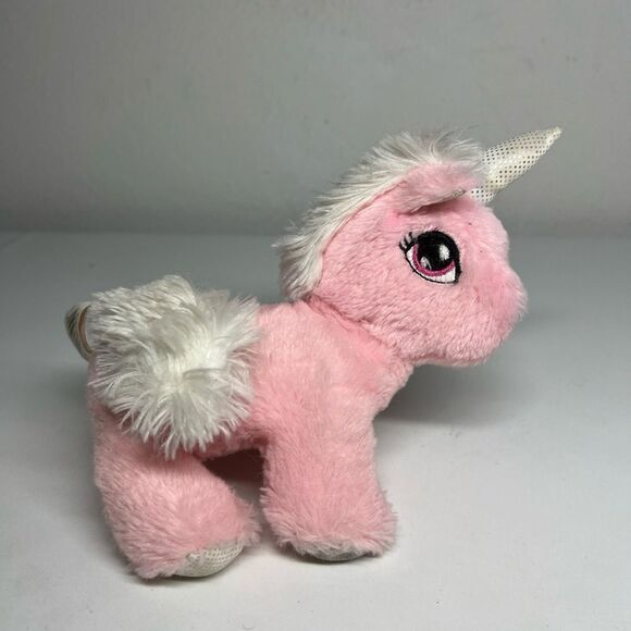 Dan Dee Collectors Choice Pink Unicorn Plush 8" Sitting Stuffed Animal Soft Toy - Picture 1 of 7